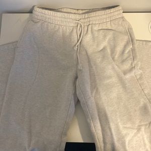 TNA, light gray wide leg sweat pants, size Small